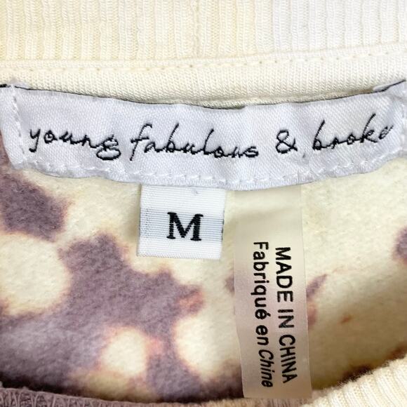 Young Fabulous & Broke Women Tie Dye Pullover Sweatshirt Purple Gray Size Medium - Picture 3 of 8